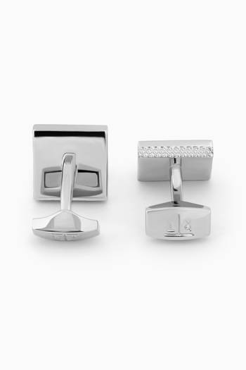 hover state of Geometric Cufflinks in Palladium-plated Metal  