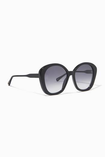 hover state of Oversized Round Sunglasses in Acetate     