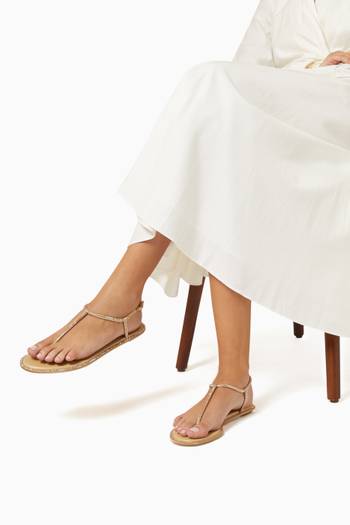 hover state of Diana Flat Sandals in Leather