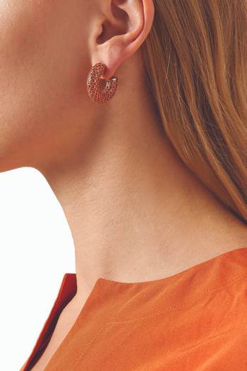 hover state of Small Cameron Crystal Hoop Earrings