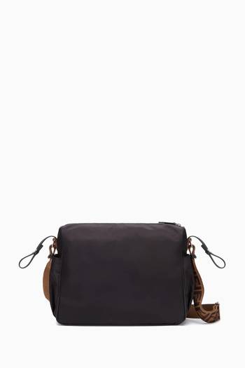 hover state of Fendi Logo Diaper Bag in Leather & Nylon