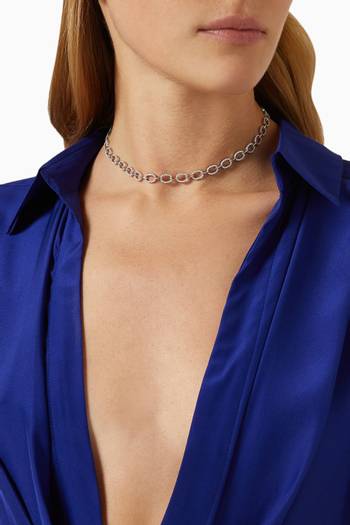hover state of Vanine Simple Choker in Sterling Silver