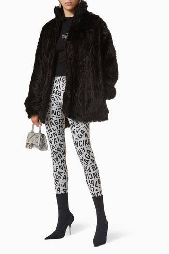 hover state of Zip-up Jacket in Faux-fur