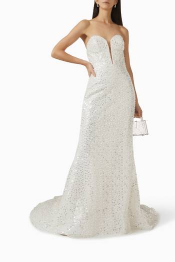 hover state of فستان زفاف فيريرا مطرز بالترتر