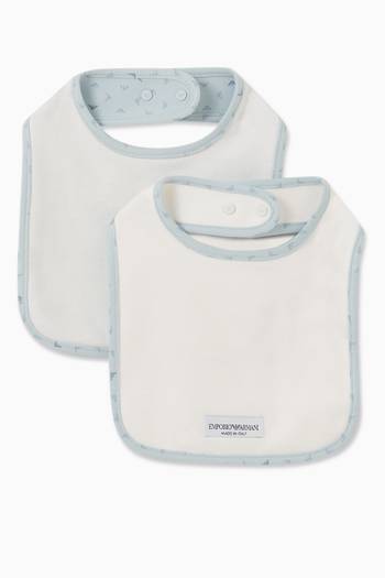 hover state of Logo Bib in Cotton, Set of 2