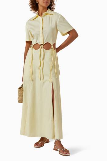 hover state of Ondine Cut-out Shirt Dress in Organic Cotton