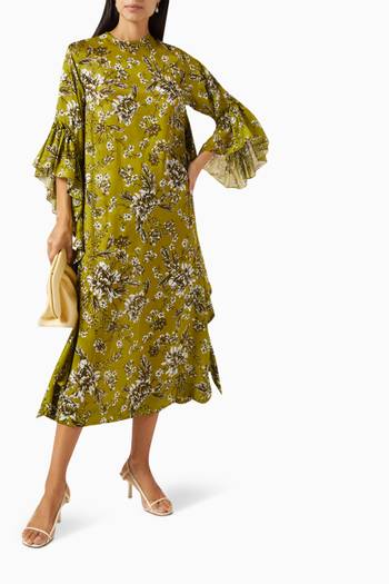 hover state of Tulum Midi Dress in Cotton Silk