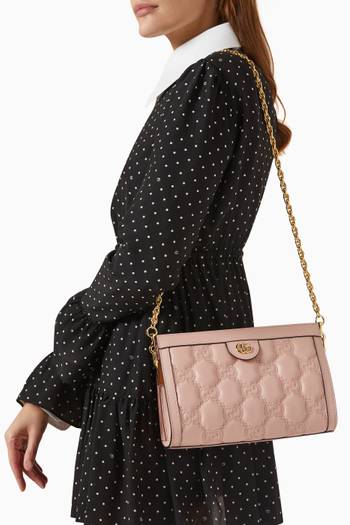 hover state of Small GG Matelasse Embossed Crossbody Bag in Leather