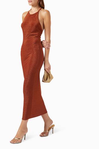 hover state of Charlotte Halter Maxi Dress in Lurex-jersey