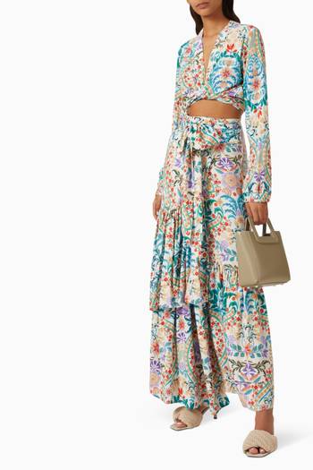 hover state of Dana Maxi Skirt in Cotton Blend