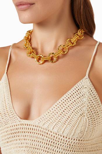 hover state of Metisse Darling Choker Necklace in Gold-plated Brass