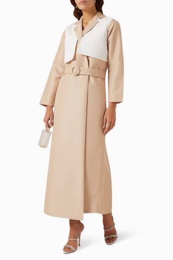hover state of Belted Abaya Jacket in Satin