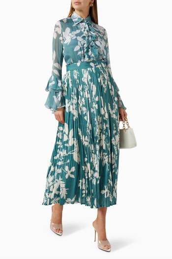 hover state of Floral Maxi Skirt in Chiffon