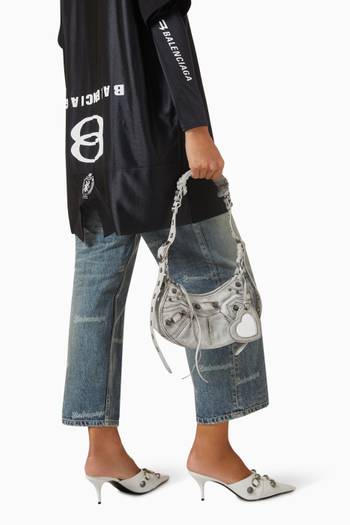 hover state of XS  Le Cagole Dirty-effect Shoulder Bag in Leather