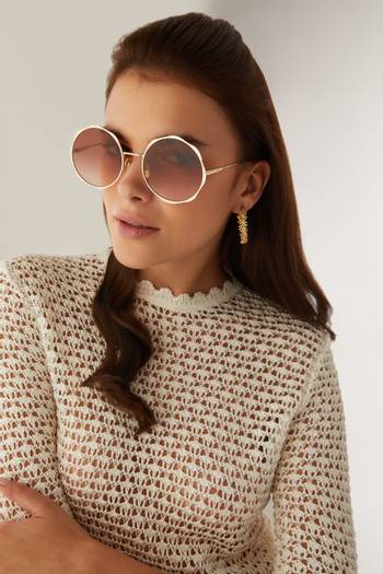 hover state of Honore Round Sunglasses in Metal