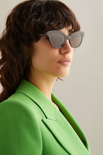 hover state of Havana Cat-eye Sunglasses in Recycled Acetate