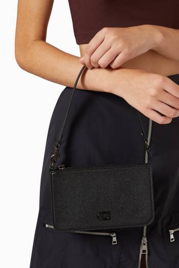 hover state of Pouch Bag in Crossgrain Leather