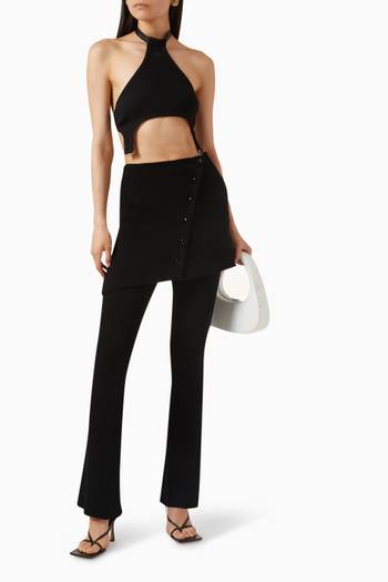 hover state of Suspenders 90's Crop Top in Rib-knit