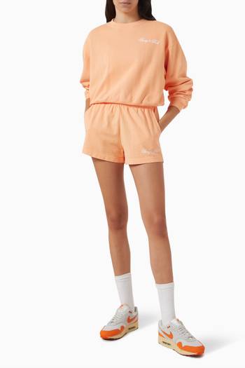 hover state of Logo Detail Disco Shorts in Cotton