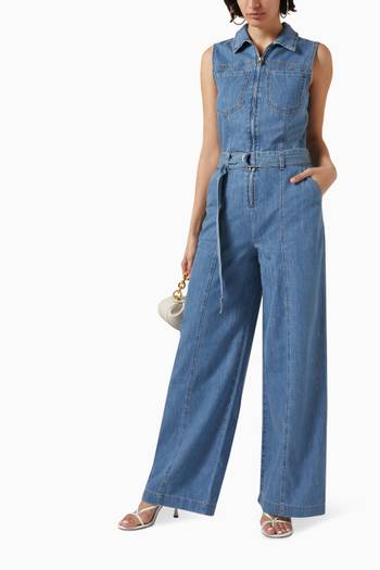 hover state of Wide-leg Jumpsuit in Denim