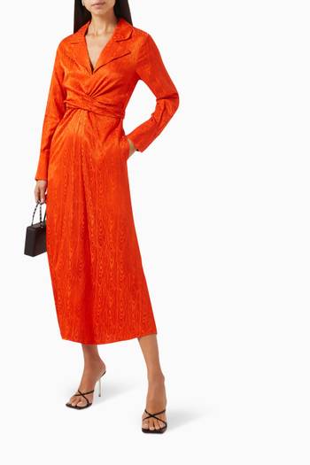 hover state of Wrap-front Jacquard Midi Dress in Viscose