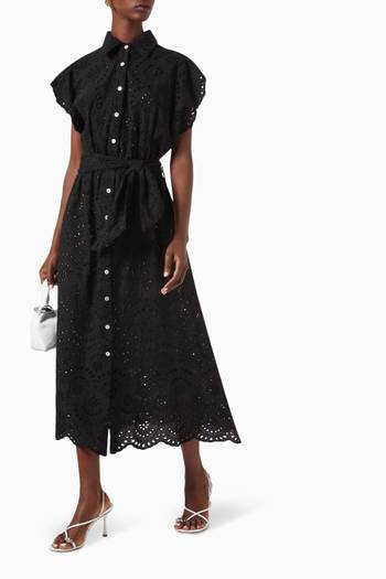 hover state of Harper Embroidered Maxi Dress in Cotton