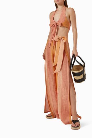 hover state of Wide-leg Pants in Linen-blend Gauze