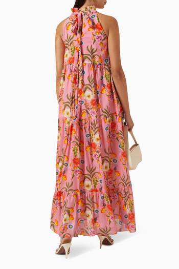 hover state of Pandora Floral-print Maxi Dress in Cotton-voile