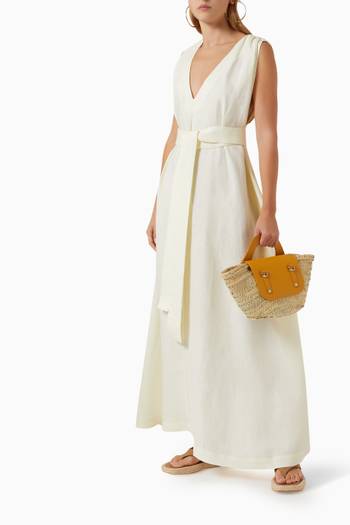 hover state of Marigot Maxi Dress in Organic Linen Blend