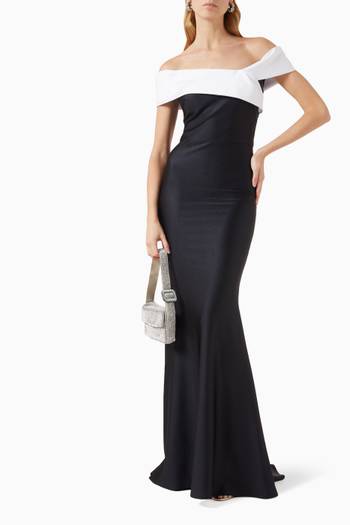 hover state of Off-shoulder Two-tone Gown