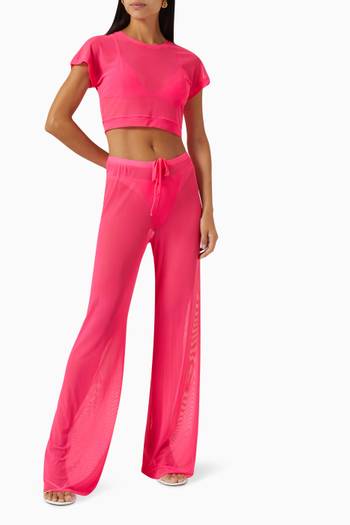 hover state of Wide-leg Pants in Mesh