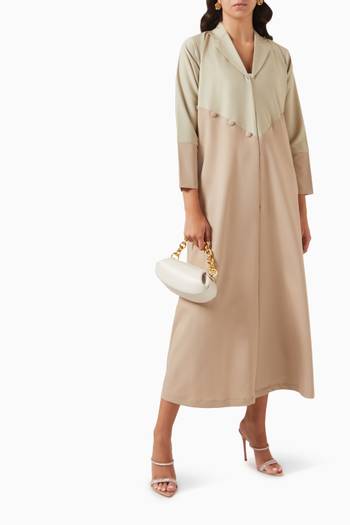 hover state of Coat-style Buttoned Abaya in Soft Crepe