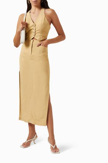 hover state of Camp Maxi Skirt in Stretch-poplin