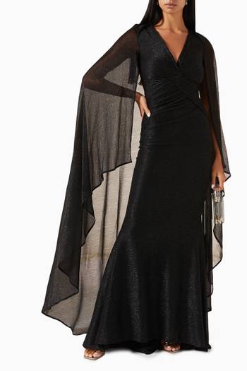 hover state of Cape Gown in Metallic-voile