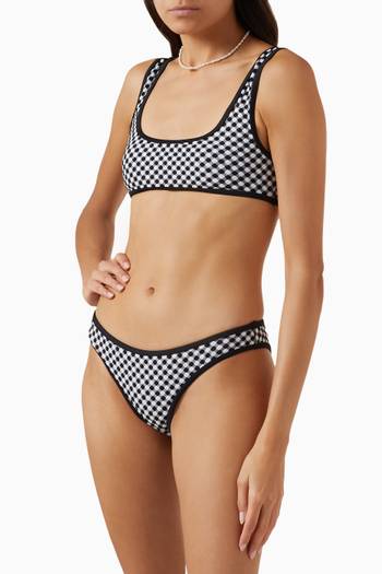 hover state of The Elle Gingham Bikini Top