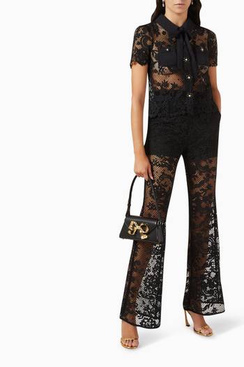 hover state of High-rise Flared Pants in Lace