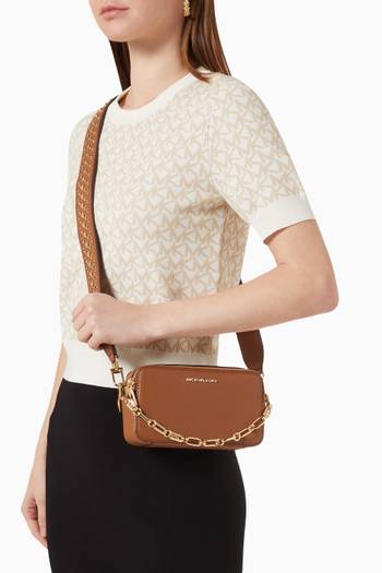 hover state of Small Jet Set Camera Crossbody Bag in Leather