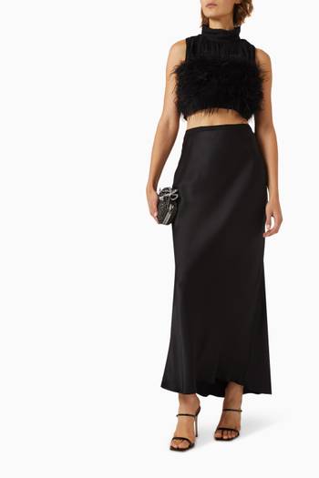 hover state of Betty Feather-trimmed Crop Top