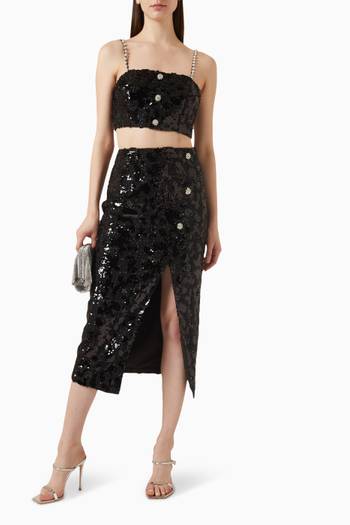 hover state of Lorraine Top & Skirt Set in Sequin