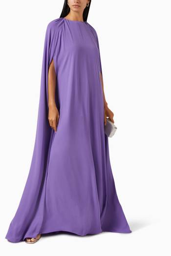 hover state of Marco Cape Maxi Dress in Satin