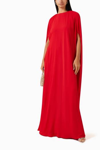 hover state of Marco Cape Maxi Dress in Satin