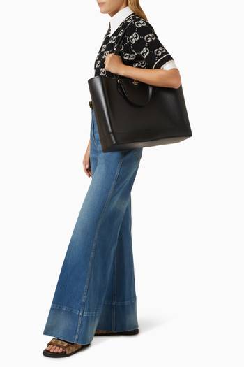 hover state of Medium Ophidia Tote Bag in Leather