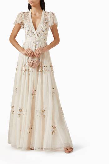 hover state of Petunia Cap Sleeve Gown in Tulle