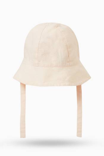 hover state of Embroidered Bucket Hat in Linen