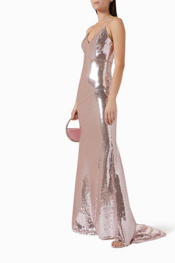 hover state of Panelled Bikini Gown in Sequin