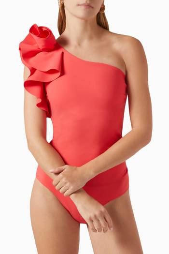 hover state of Classic Ila Ruffle One-piece Swimsuit