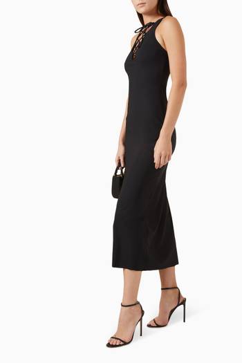 hover state of Karen Cover-up Midi Dress in Stretch-jersey