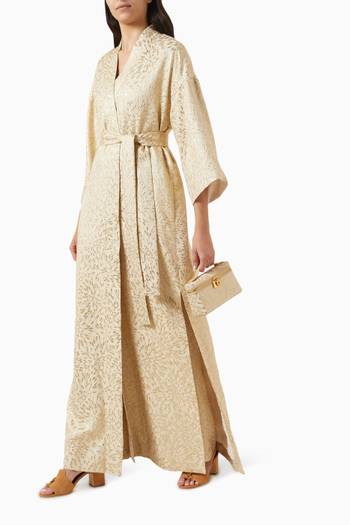 hover state of Bloom Belted Kimono in Silk Jacquard