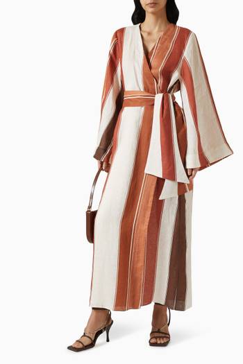 hover state of Joaquina Belted Kaftan in Linen