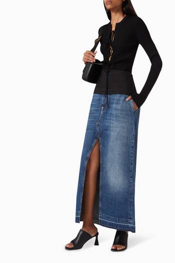hover state of Front-slit Maxi Skirt in Denim